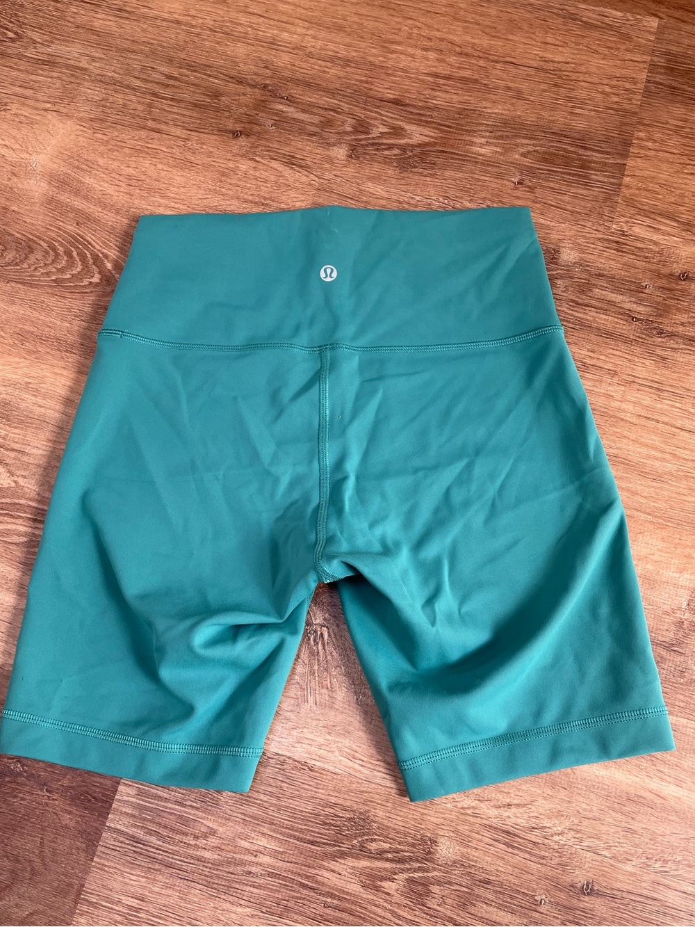 Lululemon Wunder Train Shorts Blue Size 8 Gym Running Athletic Workout Logo #